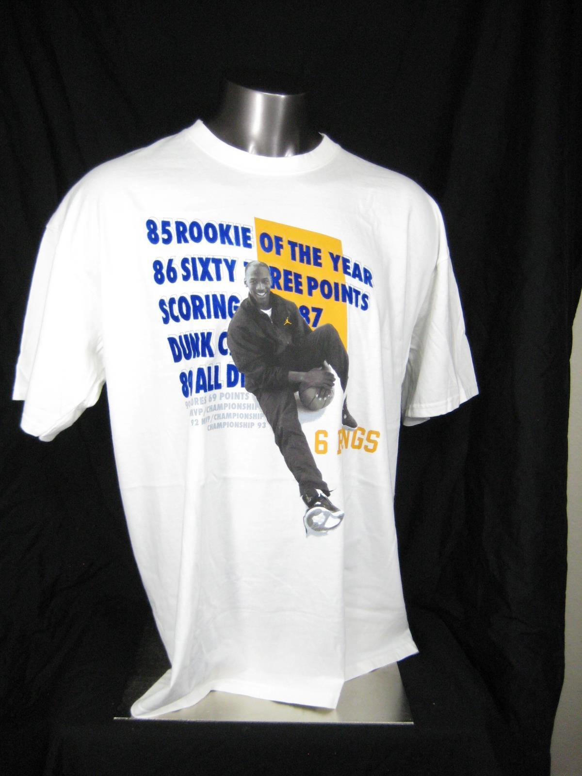 Beautiful 2004 Nike Air Jordan 4 Retro 6 Rings Championship T-Shirt SZ XL space jam xi on eBay