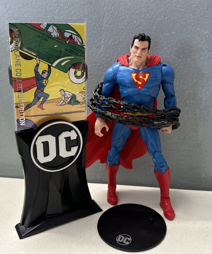Adorable McFarlane DC Multiverse Superman 7” In Action Comics #1 Complete Platinum Chase on eBay