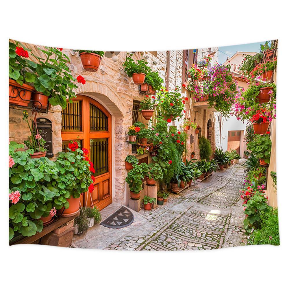 Adorable Architecture Tapestry Flower Italian Town for 1/6 Figure Doll Backdrop Diorama on eBay