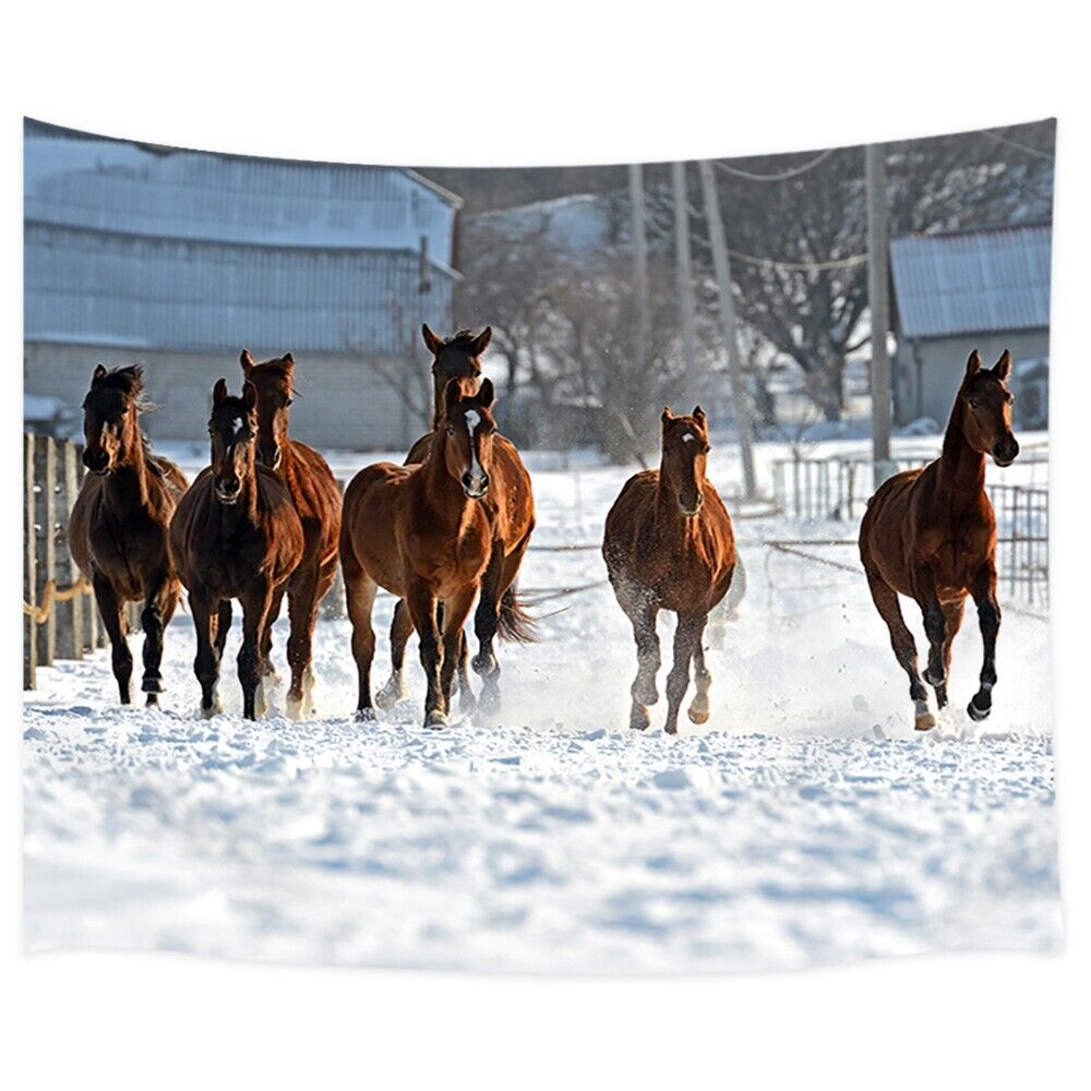 Unbelievable Nature Tapestry Horse Racing Snow Farm for 1/6 Figure Doll Backdrop Diorama on eBay
