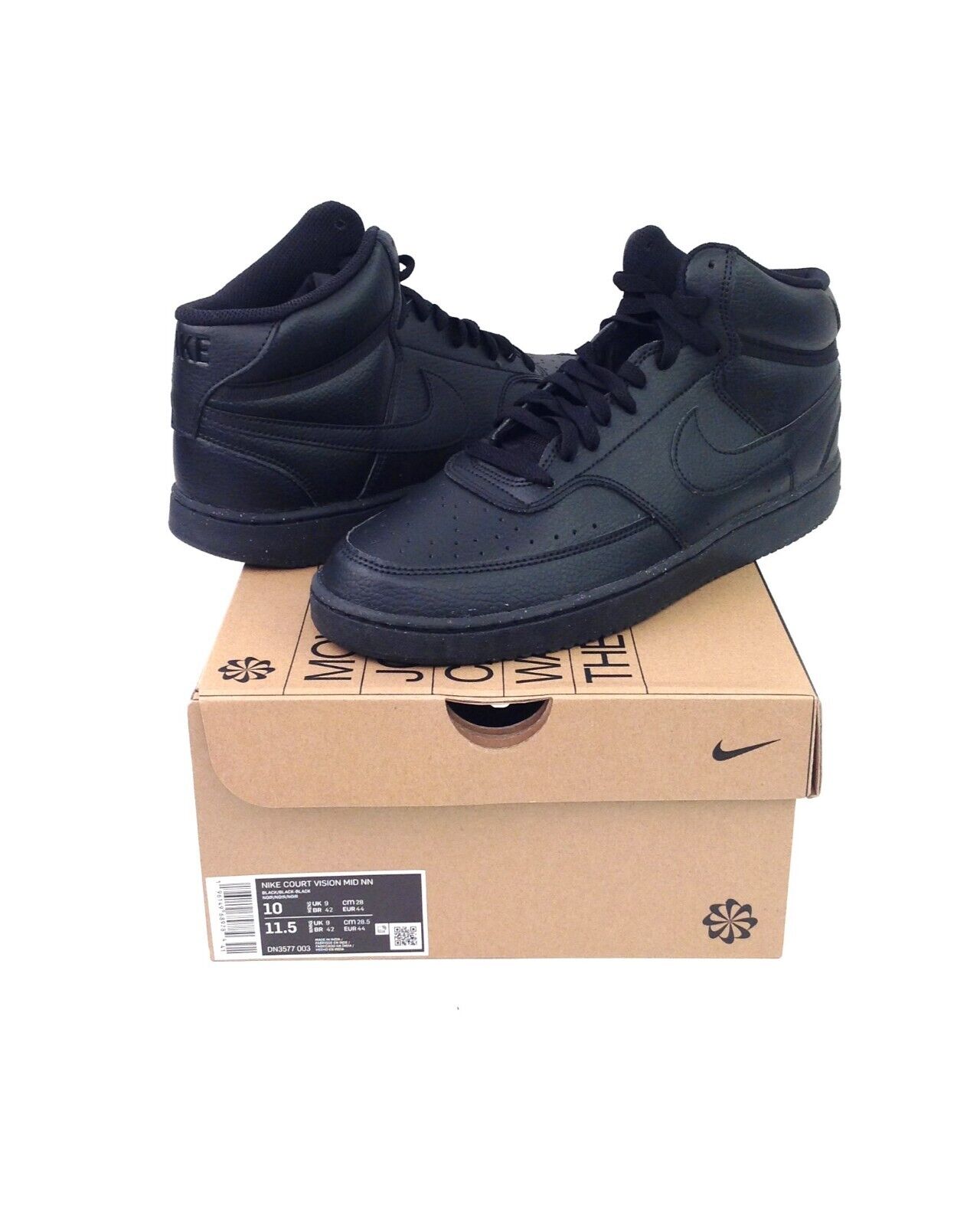Unbelievable Nike Mens Court Vision Mid Black/Black NN Basketball Shoes, DN3577-003, Size 11 on eBay