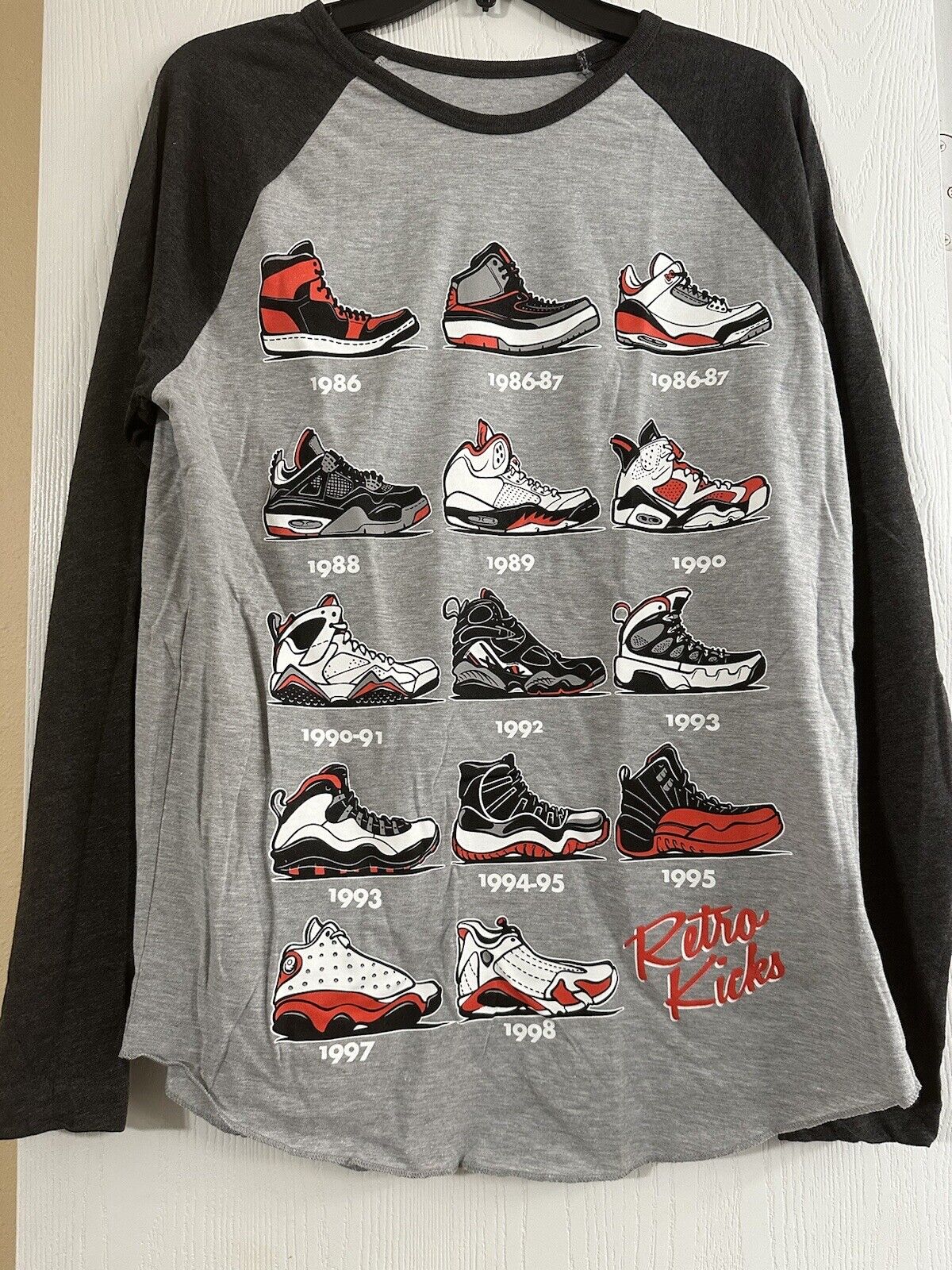 Smart Retro Kicks Men’s Evolution of Sneaker Shoes Graphic Long Sleeve Tee T-Shirt Med on eBay