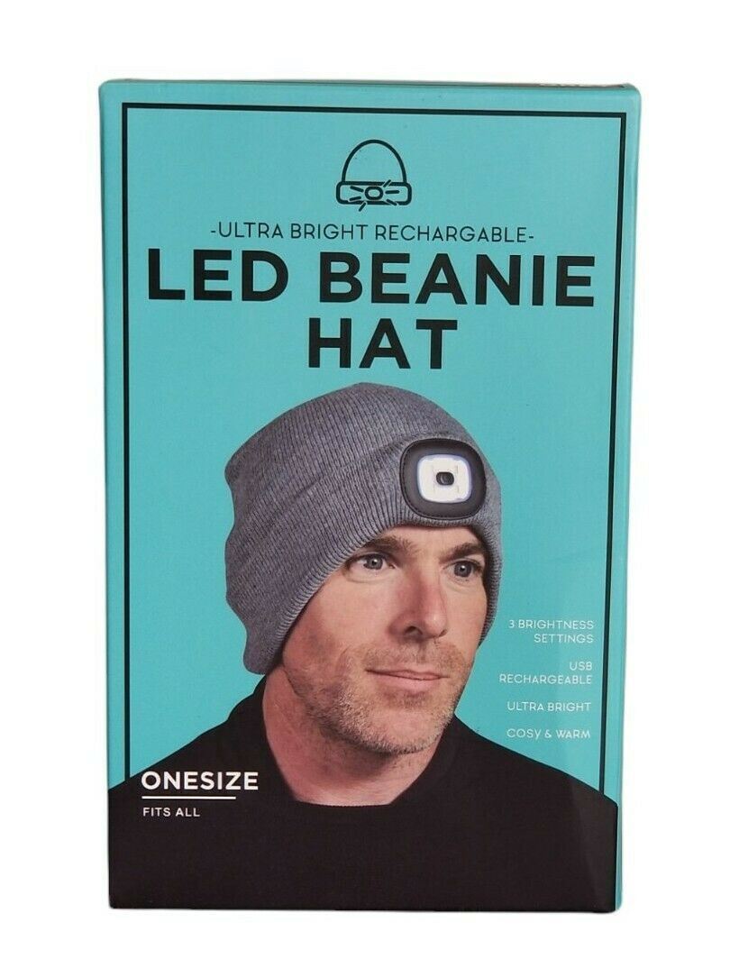 Fancy USB LED Beanie Hat Rechargeable Battery Unisex High Powered Head Light Lamp US on eBay