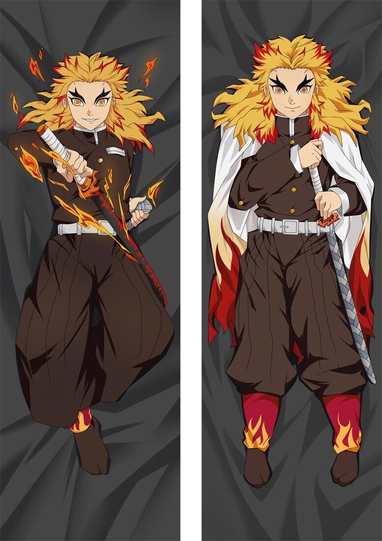 Awesome 150CM Rengoku Kyoujurou Anime Hugging Body Pillow Cover Case Gift 2 on eBay